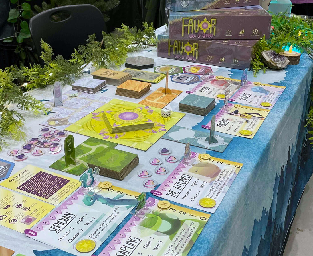 Favor: Gods of Oethera board game display